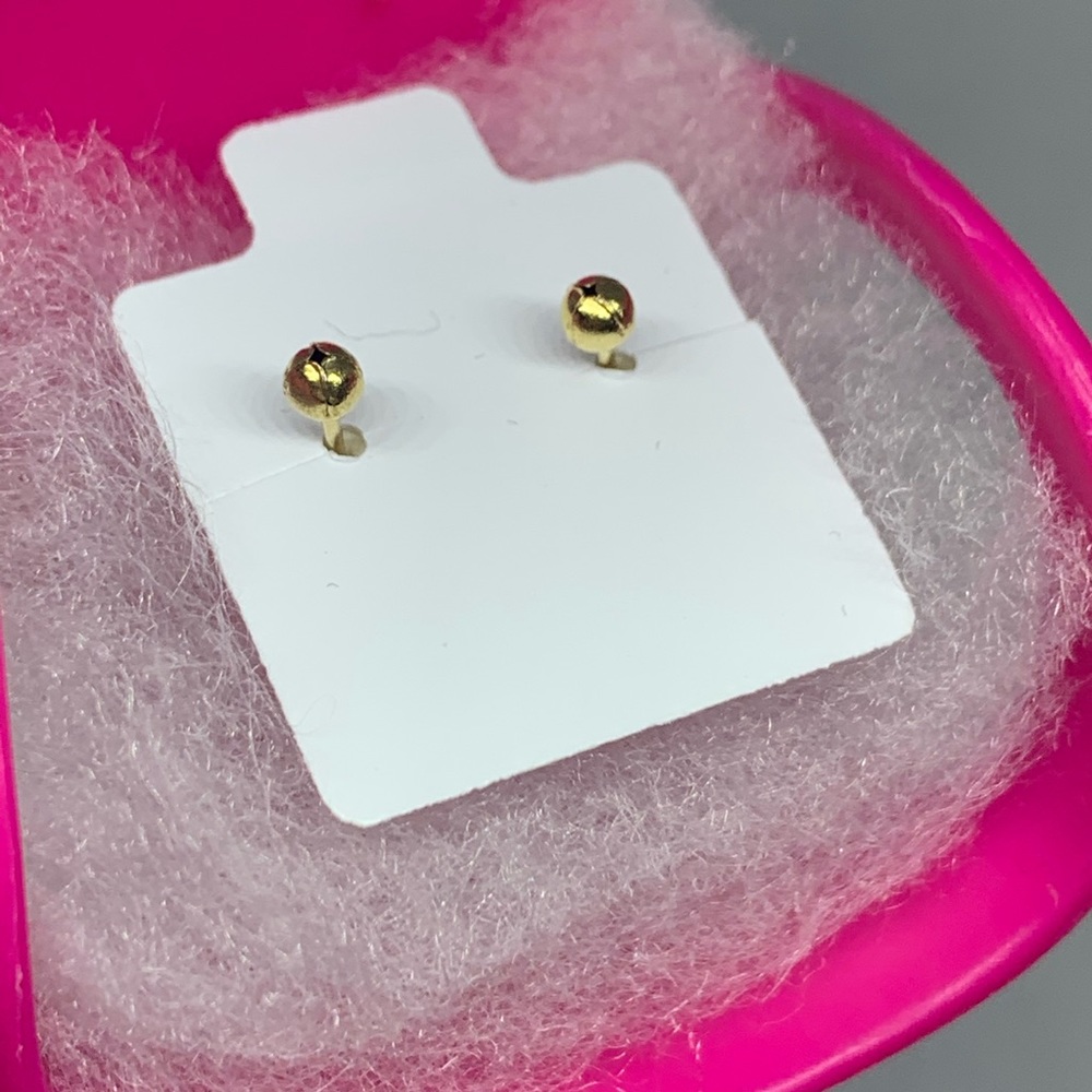 14k Gold Earrings with Purple stone - Picture 6 of 7